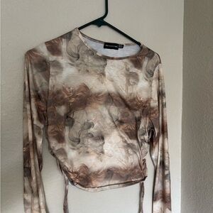 PrettyLittleThing Brown and Gray Women's Top